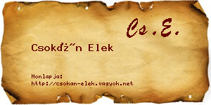 Csokán Elek névjegykártya